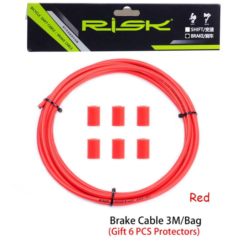 Universal 3meters / 98ft Bike Bicycle Basic Brake &amp; Shift Derailleur Cable Line Wire 4mm/5mm Mountain Road Bike Cable Cycling: Red Brake Cable