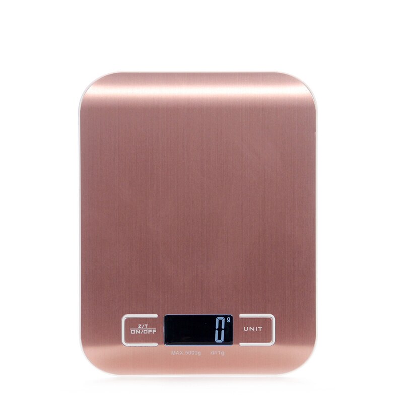 Digital Food Scale-Multifunction Precision Kitchen Scale, Auto-off/ LCD Display/stainless steel Surface/Touch button: Gold 18 x 14cm / 5Kg