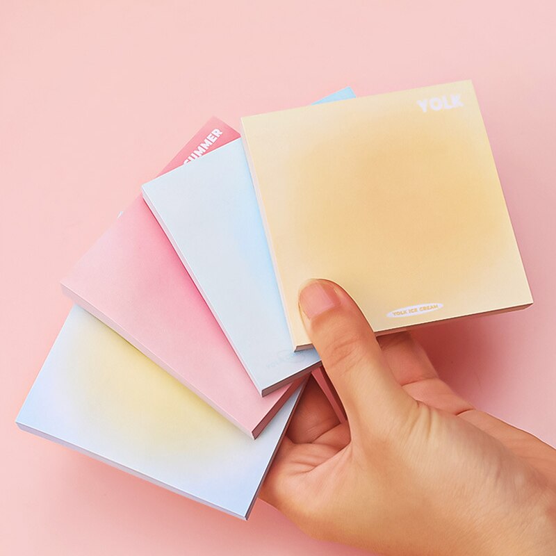50 Sheets Cute Egg Gradient Memo Pad Posted It Sticky Notes Planner Sticker Notepad Office School Supplies Kawaii Stationery