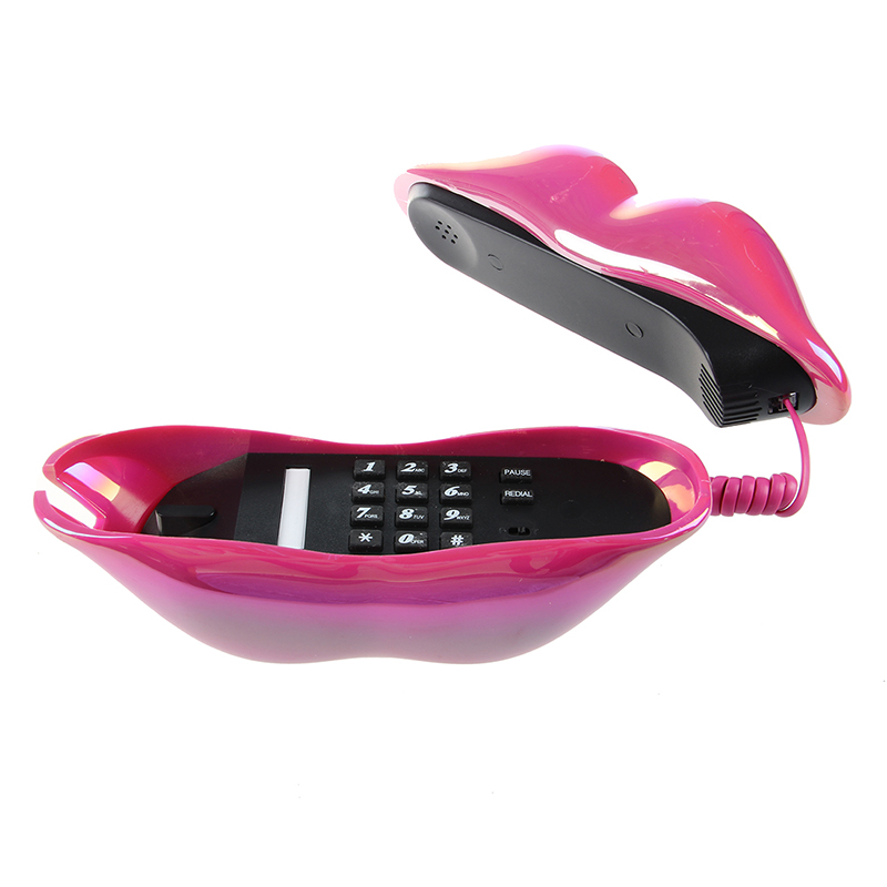 Vívida Marilyn Monroe Amaranth brillante labios Sexy beso con cable teléfono