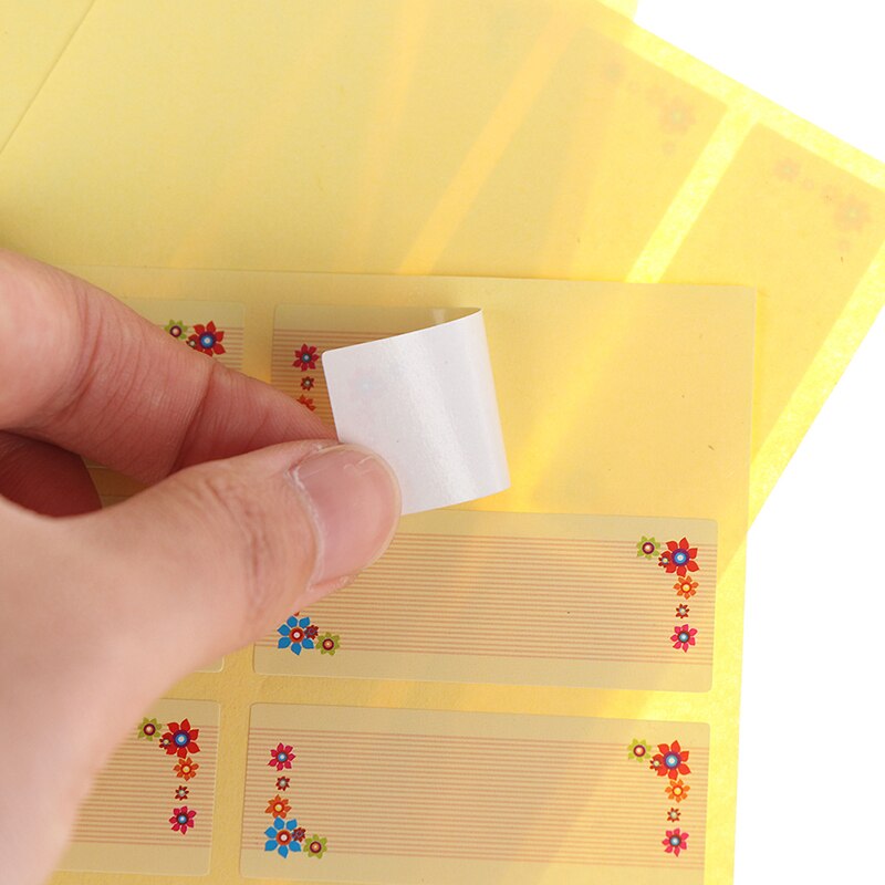 48/120pcs Blank Adhesive Label Blank Note Label Bar Sticky White Writable Name Stickers Office School Supplies