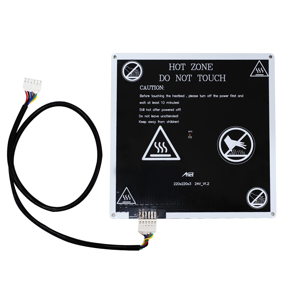 Anet A6 A8 ET4 E10 E12 E16 12V/24V Aluminum MK3 Heated Bed Hotbed with cable 220*220mm/220*270/300*300 bed 3D Printer Parts