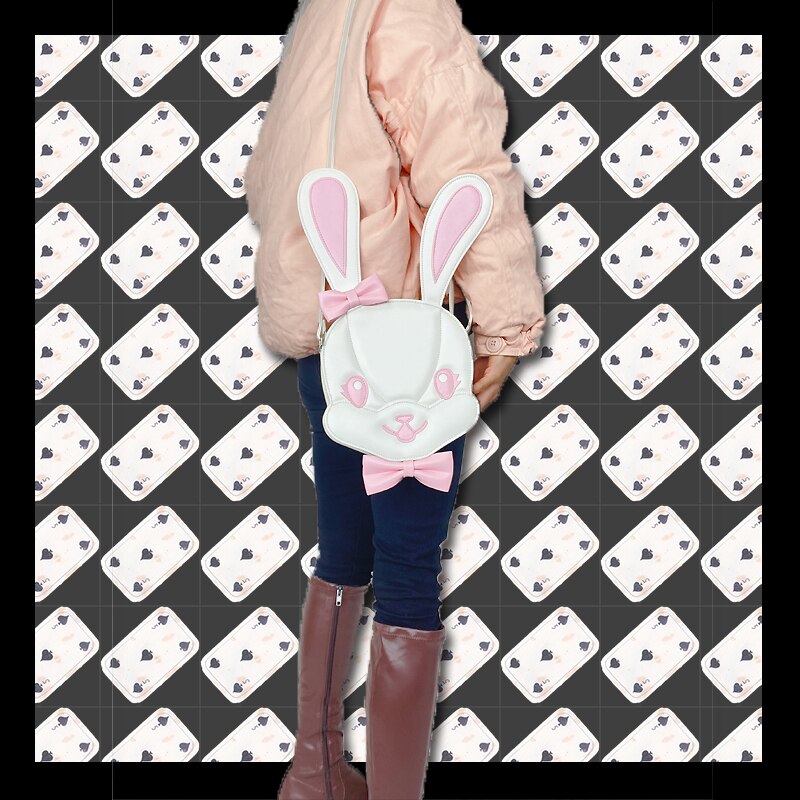 Monederos con forma de conejo Kawaii para mujer, bolso de hombro Lolita, bandolera para chicas, Cosplay, a la