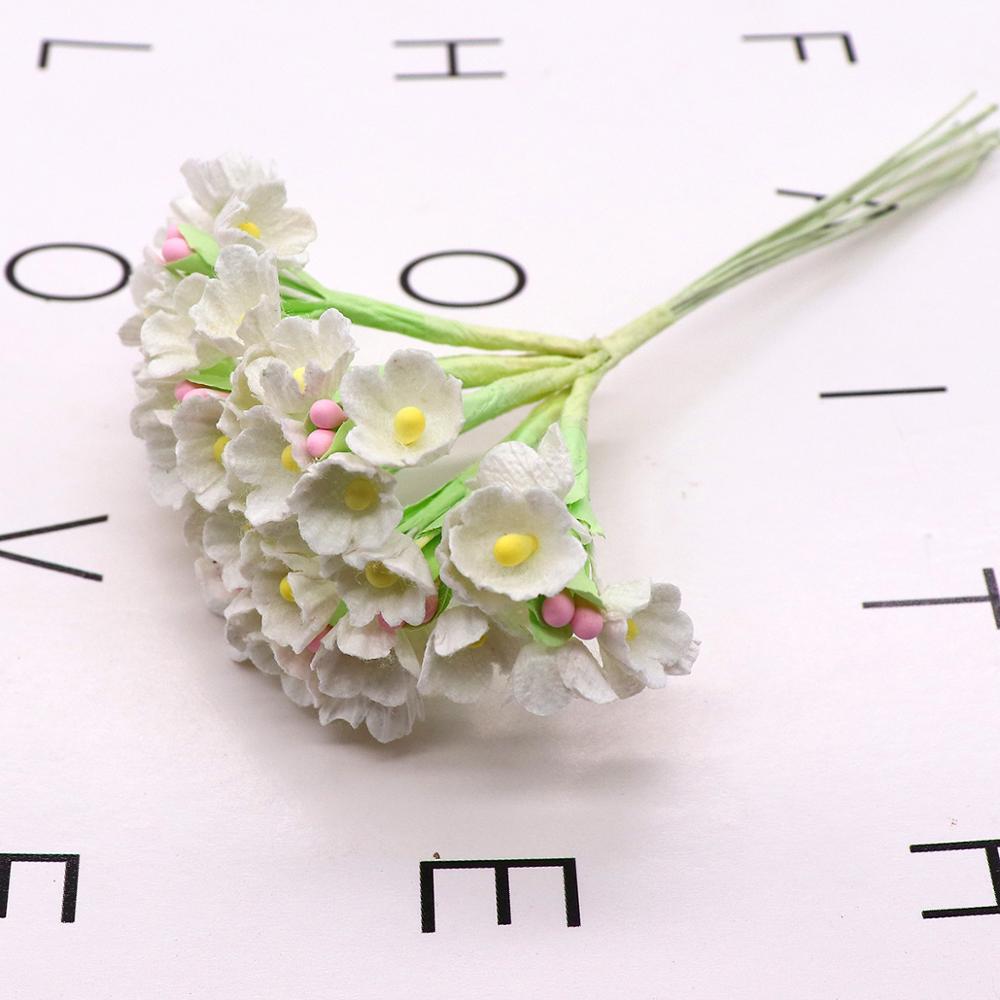 8 Stuks/40 Heads 1 Cm Mini Papieren Bloemen Rozen Boeket Kunstmatige Bloem Goedkope Bruiloft Decoratie Voor Scrapbooking Diy flores: 10