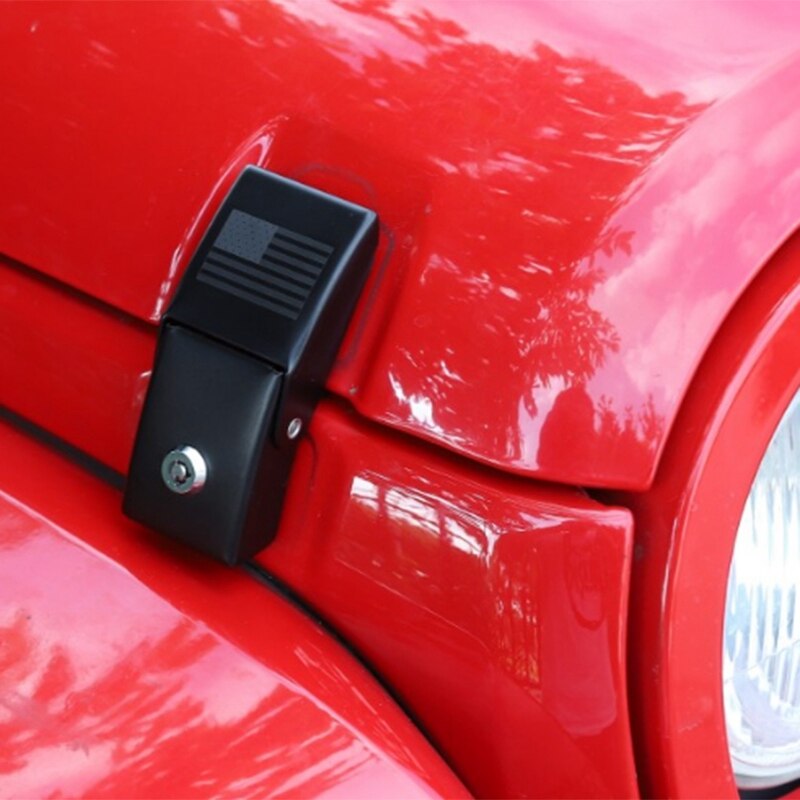 Engine Bonnets Hood Lock for Jeep Wrangler JK 2007 Metal with Key Pattern Hood Lock for Wrangler Car Hood Lock
