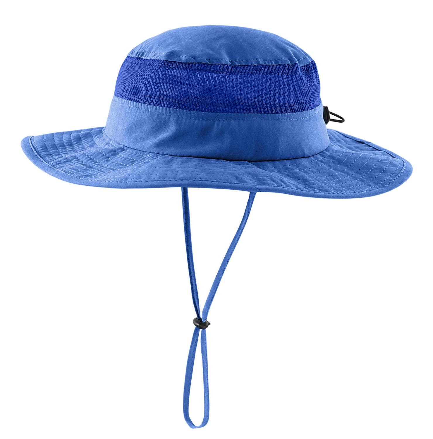 Connectyle toddler spædbarn drenge piger upf 50+  spand solhat justerbar mesh bred randen uv solbeskyttelse børnehat: Blå