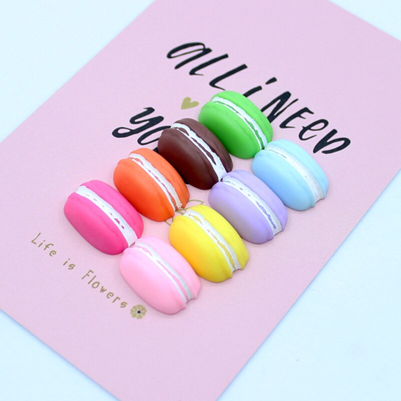 8 Stuks Hars Plaksteen Macaron Voedsel Bedels Voor Diy Slime Sieraden Maken Accessoires Telefoon Decoratie Benodigdheden