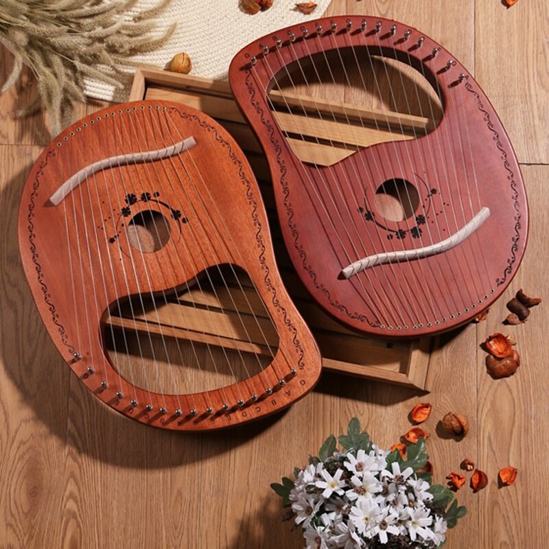 Lyreharpe 16- strengs harpe bærbar liten harpe med slitesterk streng musikkinstrument stabil lydharpe