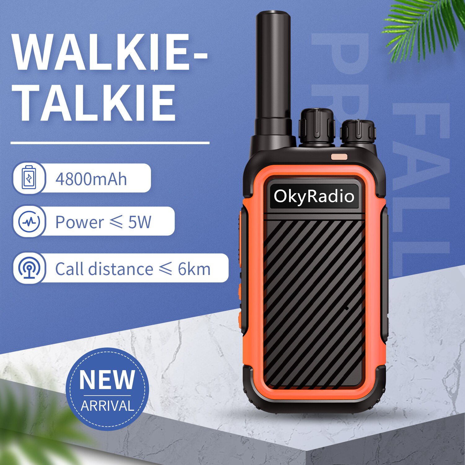 4800mah okyRadio 5w interfaccia portatile impermeabile tipo c walkie-talkie 6km distanza di chiamata adatta per tour all&#39;aperto a guida automatica