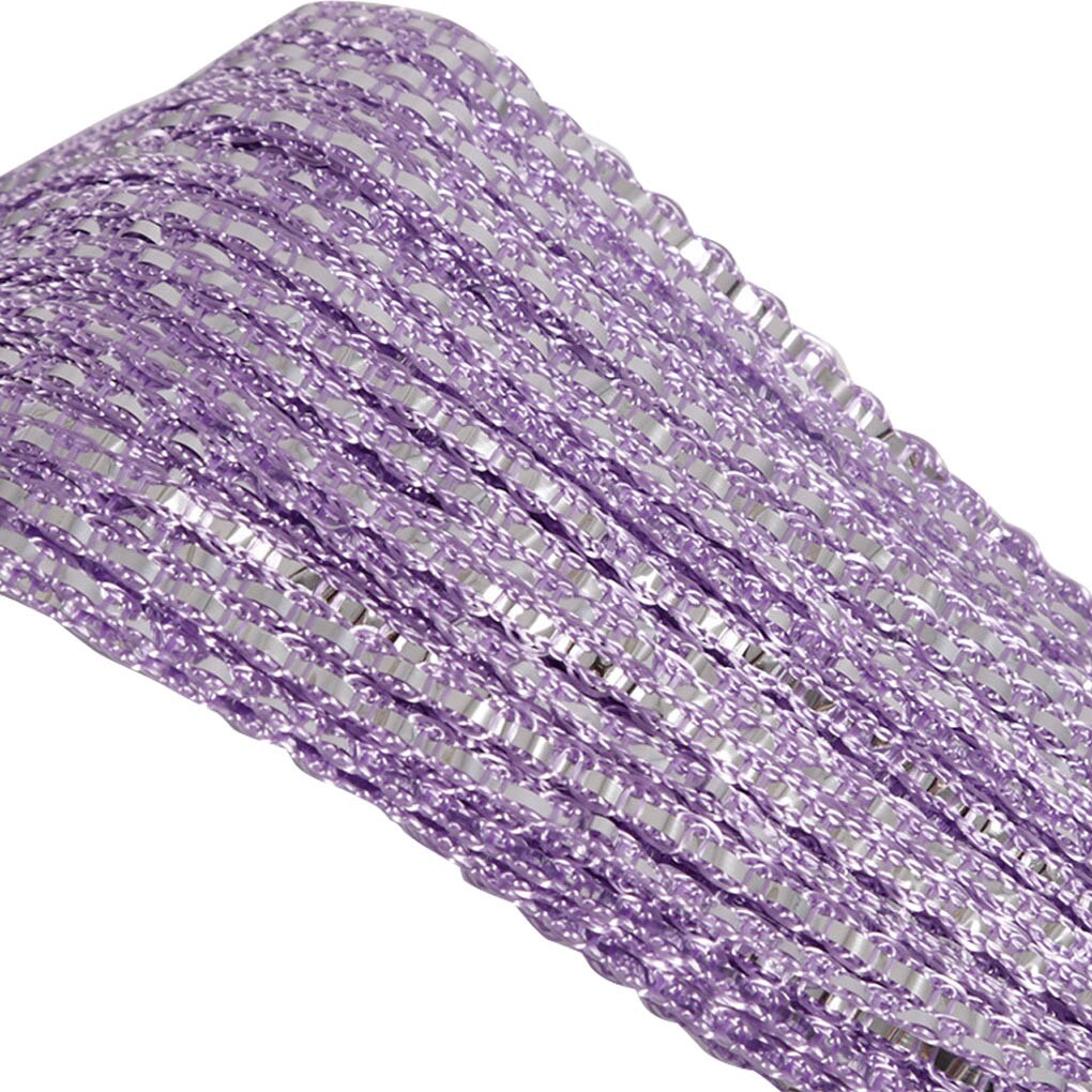 Newest Crystal Curtain Flash Line Shiny Door String Curtain Wall Panel Edge Window Room Divider Blind Tassel Screen: Light purple