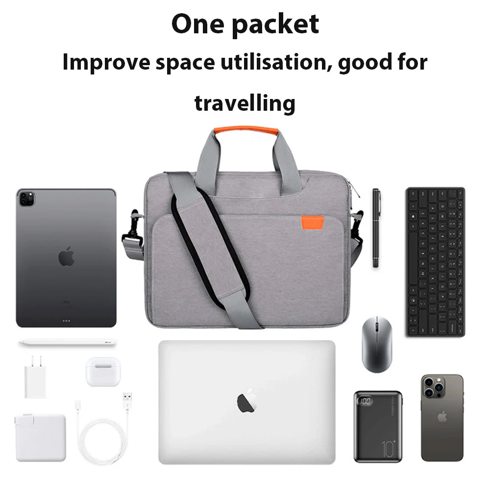 Laptop Shoulder Bags Case 14.1 15.6 17.3in Shoulder Notebook Bag for Macbook Air Pro M1 M2 Lenovo Dell Huawei Handbag Briefcase