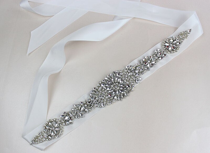 Crystal Bruiloft Accessoires Satijnen Trouwjurk Riem Bruids Lint Tailleband Sjerp Riem Voor Avond Prom Jurken