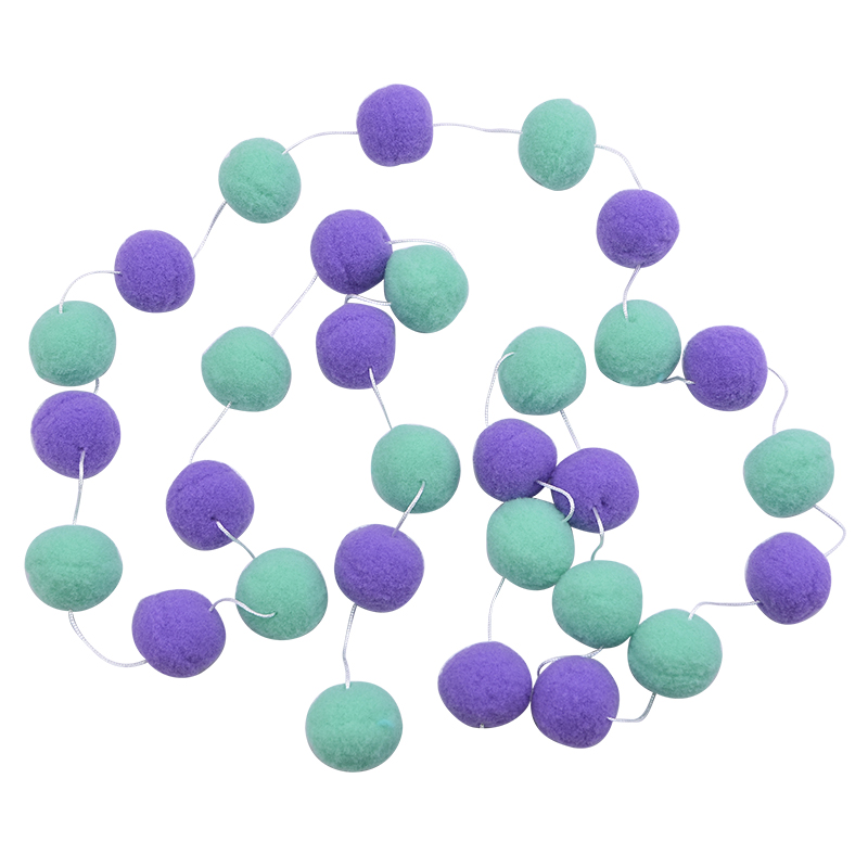 Guirlande murale avec pompon de 3cm 2.5M, décoration murale de 3cm, suspendue de Style nordique, pour chambre de bébé ou chambre d'enfant, pour la maison, de mariage: B16