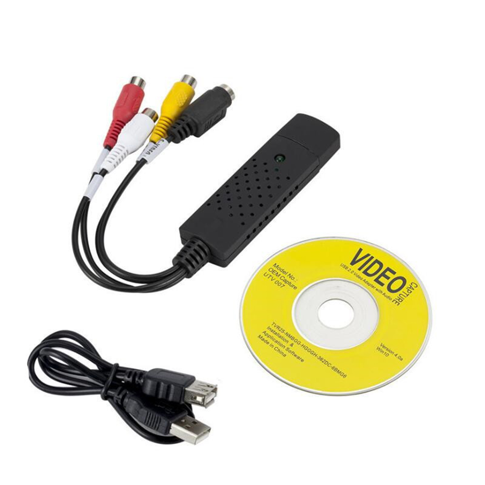VHS zu Digital Video Audio Capture Card Konverter USB 2.0 4Ch Analog S-Video Adapter Audio TV DVD VHS Video Grabber: Dark Grau