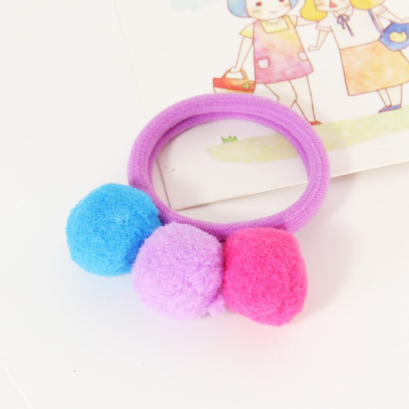 5 teile/los freundlicher Haar Zubehör Baby freundlicher Haar Ring Haar Seile Nette Pompon Elastische Haar Band Mädchen SchöNe Ball Gummi Band: 5