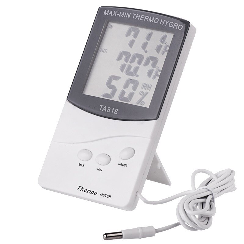 Lcd max-min thermometer hygrometer digitale binnenthermo hygro vochtigheid buitentemperatuurmeter sonde sensorkabel weerstation