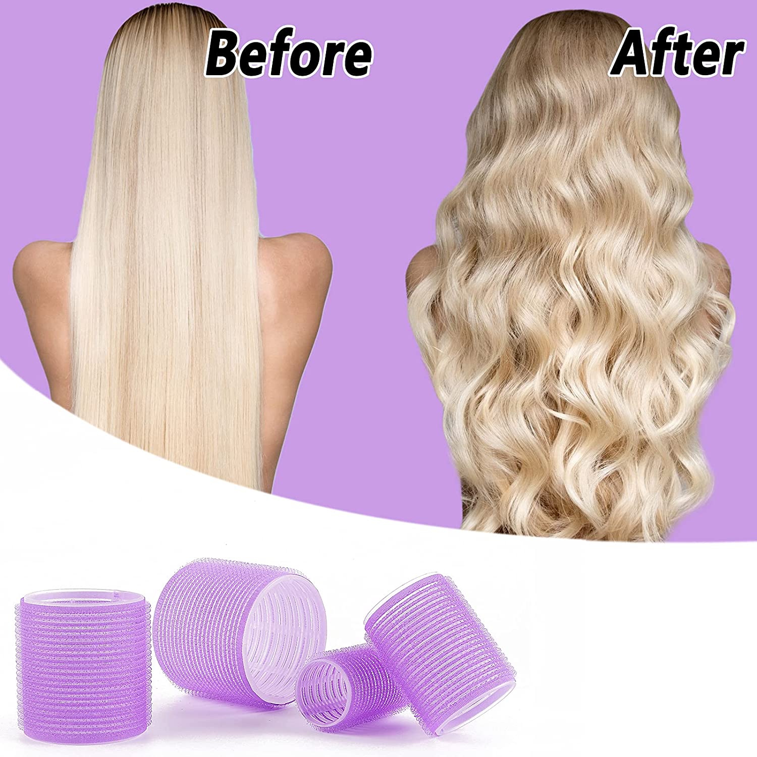 Rulos para el cabello con pinzas de Metal para el cabello, rizadores de peluquería con autoagarre, juegos de rizadores de pelo, DIY, uso doméstico, salón de varios tamaños, paquete de 24 unidades