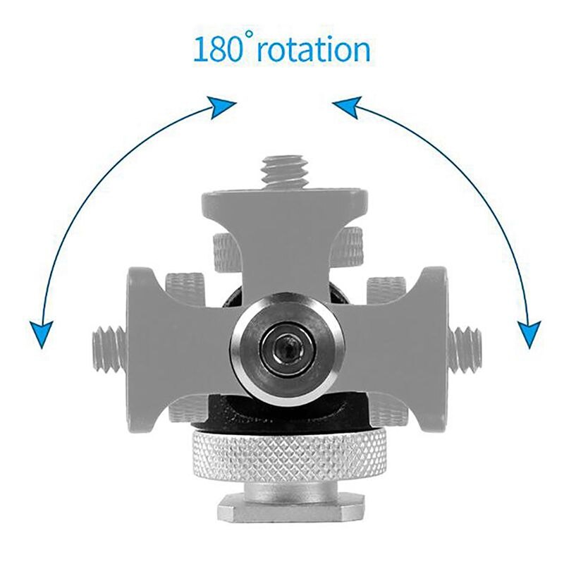 1 Set Mini Shoe Mount Monitor Microphone Flash Holder & 1 Pcs Tripod Heads Arm Adapter Heads 1/4 Inch Screw