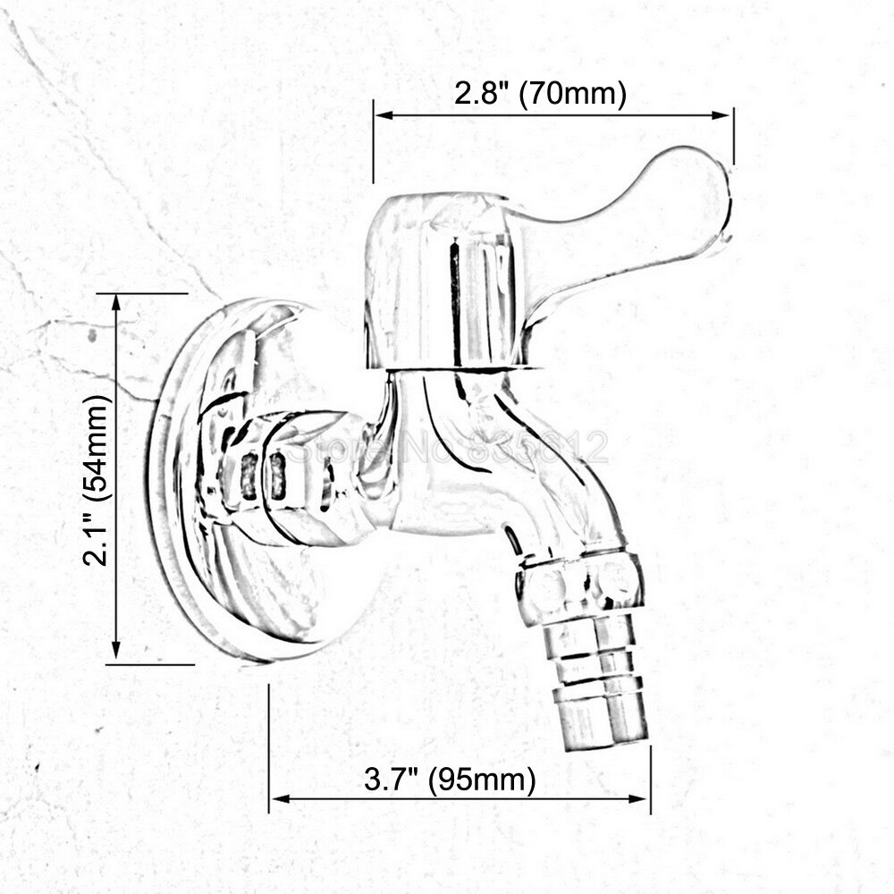 Polished Chrome Wall-mounted Washing Machine Sink Tap for Kitchen Bathroom Garden Single Handle Cold Water Faucet tav167