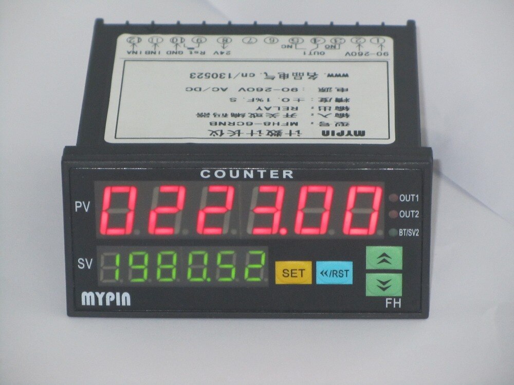 Digital Counter Mini Length Batch Meter 1 Preset Relay Output Count Meter Practical Length Meter 90-260V AC/DC hour meter