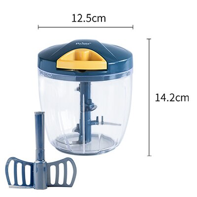 Manuel grøntsagsskærer køkken kødkværn mixer hjemme vridemaskine blender foodprocessor køkkenmaskine køkkenværktøj  e5 jrj: Mørkeblå stor