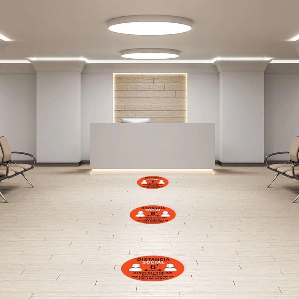Social Distancing Floor Sticker Indoor Outdoor Ground Sticker Safety Floor Sign Decal Sticker Protece distancing Stickers