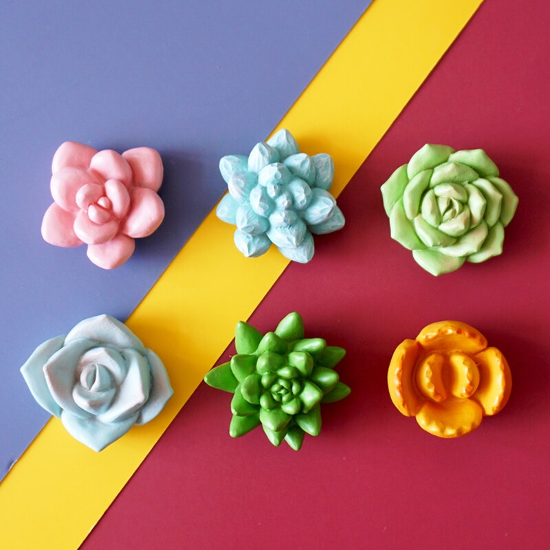 3D Creatieve Succulent Keuken Magneten Leuke Hars Kunstmatige Plant Whiteboard Magneet Decoratie