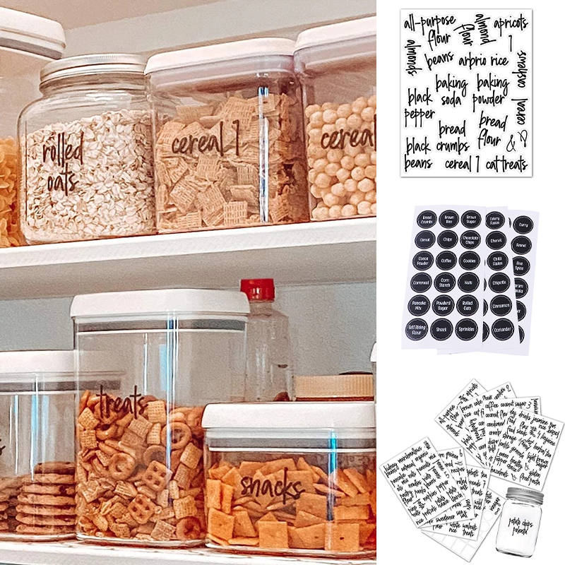 Self-Adhesive Stickers Pantry Labels Waterproof Transparent Resistant Containers Storage Jar ​Food Jars Label Sticker