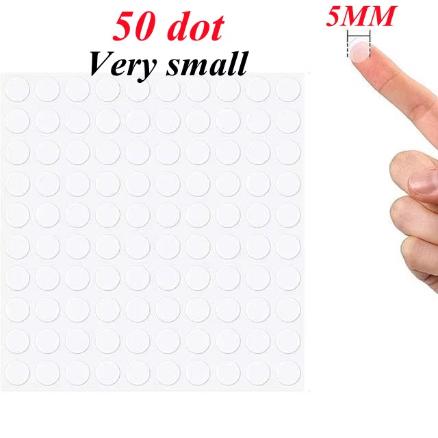 100 pz 1/0.5 cm Adesivo Nastro Biadesivo Adesivi Rimovibili Rotondi Appiccicosi Tack Nessuna Traccia Piccoli Adesivi per la Decorazione del Festival: grigio