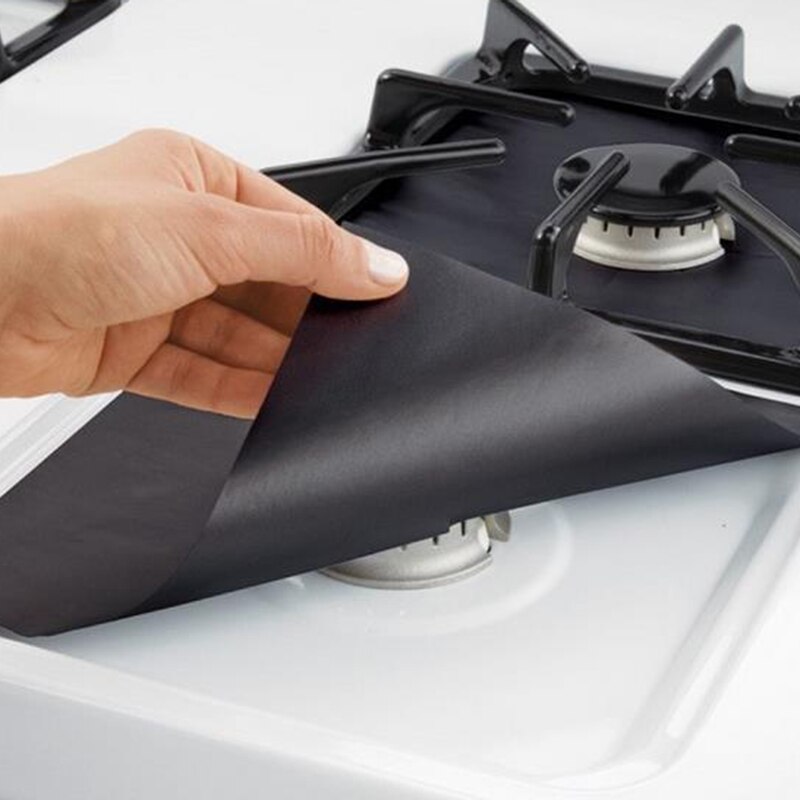 Protectores para cocina de gas, forro de revestimiento para encimera, ideal para la protección y limpieza del fogón, 4 unidades por juego