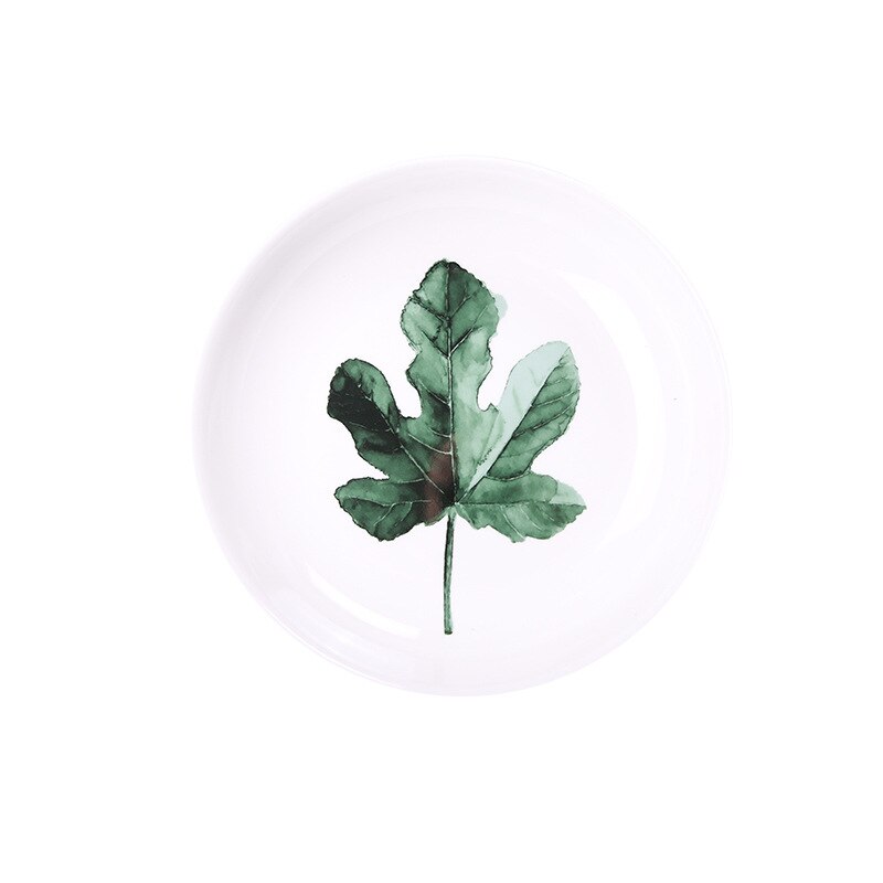 Nordisk stil planter mønster middag tallerkener hjem indretning mad retter ins bordservice keramisk blad plade hjem frugt skål: -en