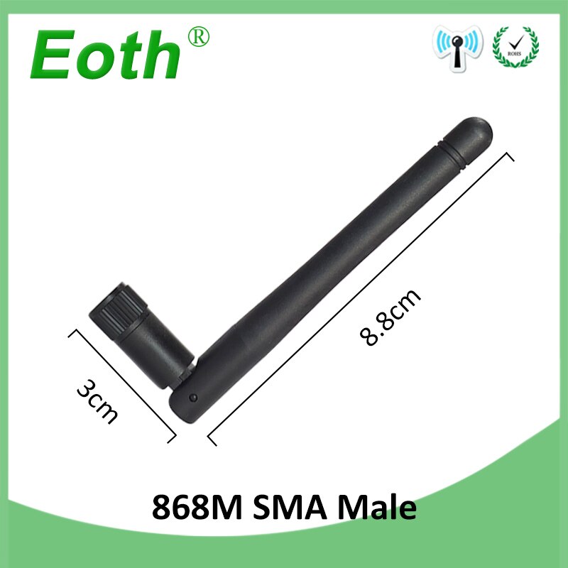 EOTH 1 2 stücke 868mhz antenne 3dbi sma männlichen 915mhz lora antene pbx iot modul lorawan Signal empfänger antena hoch gewinnen