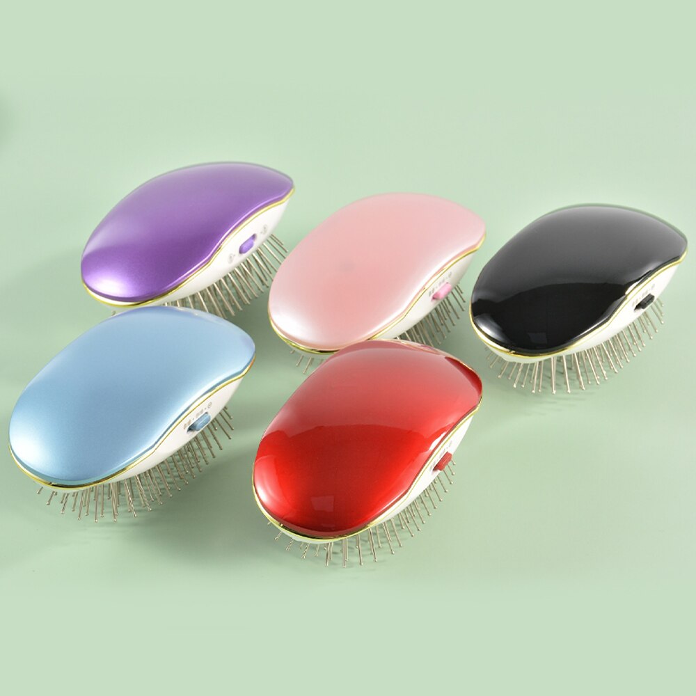 Peine masajeador para el cabello con vibración de iones negativos para niños y niñas, peine masajeador para el cabello cómodo y antiestático para viajes y niños, peines