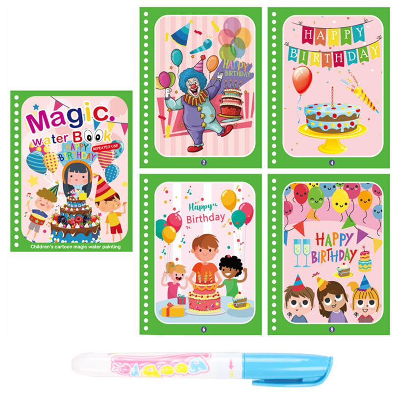 LOLEDE Magic Water Drawing Book Coloring Book Doodle Magic Pen Painting Drawing Notebooks Kids Birthday Christmas Year: 35
