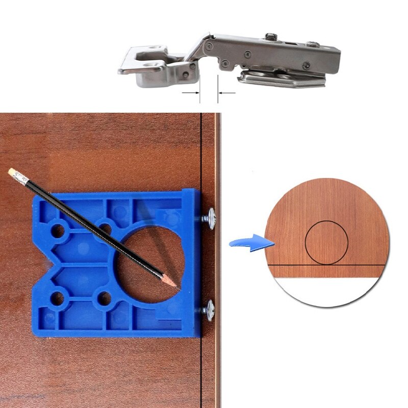 Drilling Guide Locator Set Concealed Hinge Positioner Drilling Jig Drill Bits Woodworking Door Hole Opener Cabinet Tools