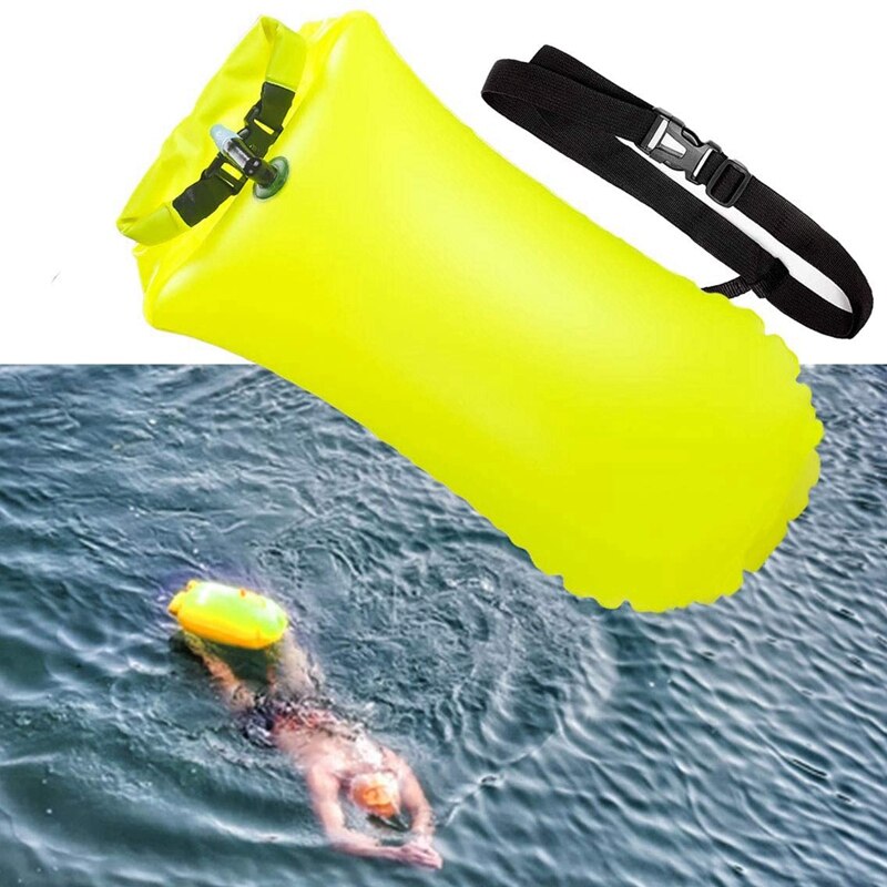 Zwemmen Boei Waterdichte Opblaasbare Dry Bag Zwemmen Veiligheid Vlotter Voor Water Sport, Kajakkers En Snorkelers Zeer Zichtbaar Float