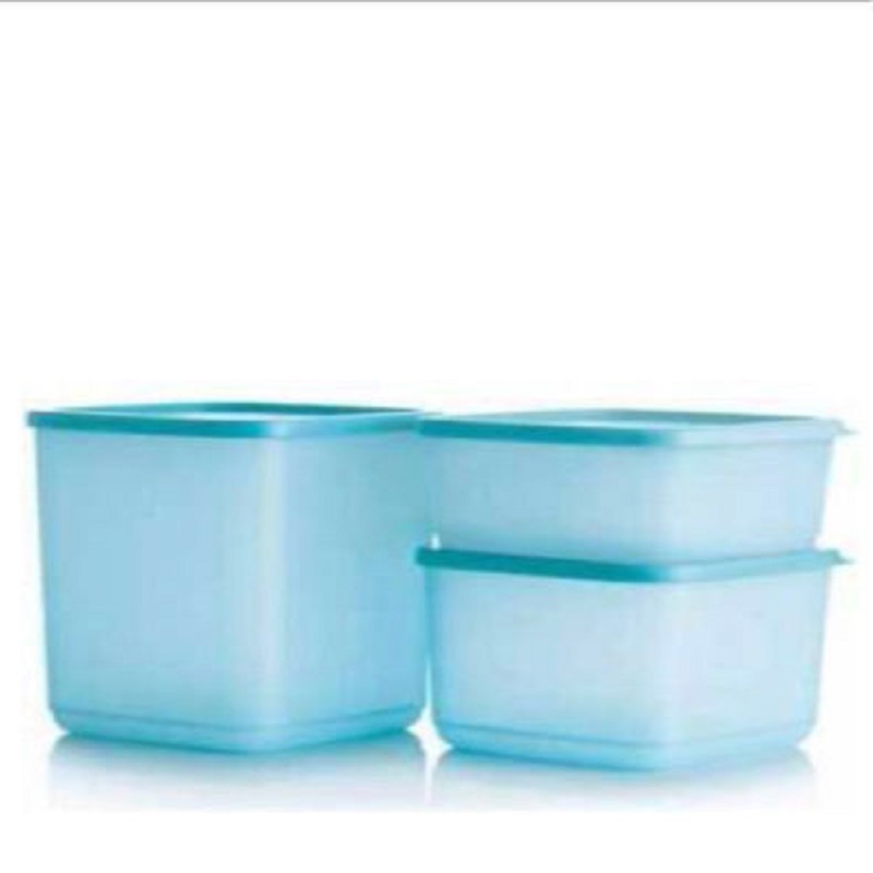 Tupperware Cubic Set 3 Piece Storage Container, Kitchen Supplies, Easy and Practical Cover, Washable and Healthy, fresh Vegetables