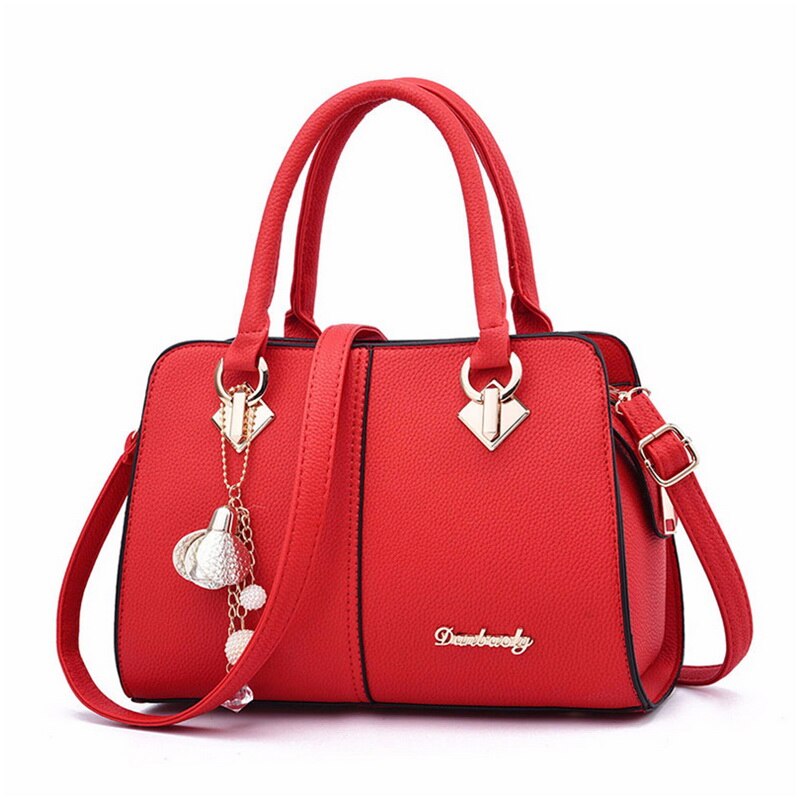 PUIMENTIUA femmes sacs à main gland PU cuir fourre-tout sac à bandoulière poignée supérieure sac à bandoulière dame Style Simple sacs à main: Red