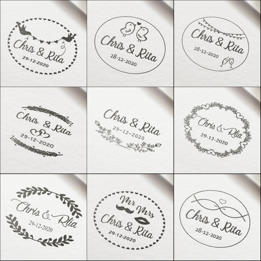 Plane - Wedding Invitation Stamp Wedding Stamp self inking Custom photosensitive seal stamp40mm