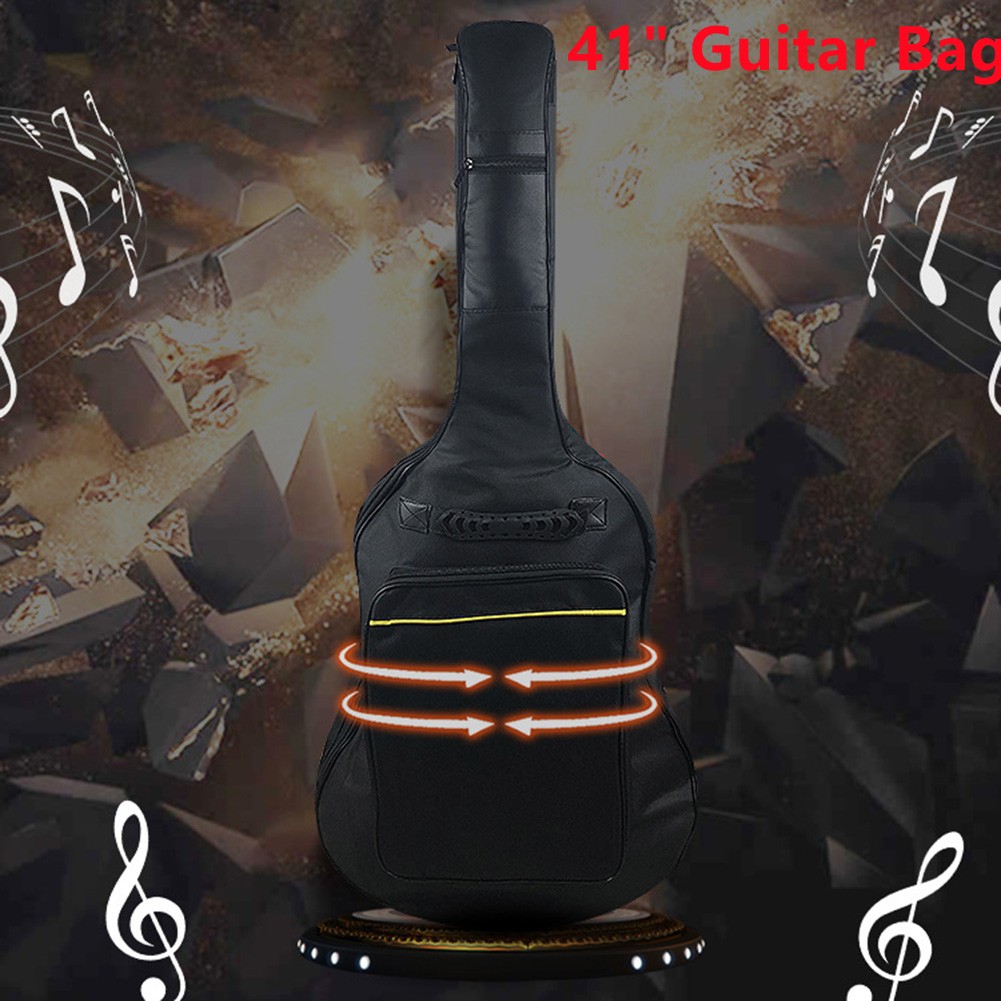 Mochila para guitarra de 41 pulgadas, bolsas impermeables, nailon Oxford con doble correa, funda acolchada para guitarra negra, mochilas para guitarras Gig Bas