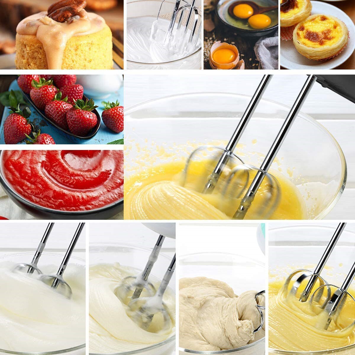 7 Speed Hand Mixer Electric Portable Kitchen Hand Held Dough Mixer Multifunctionele Immersion Blender Whisk for Food Whipping