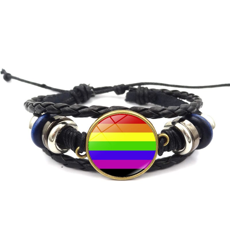 Gay Polsbandje Handgemaakte Ronde Touw Leather Charm Armband Rainbow Polsband Valentijn Cadeaus Vriendschap Sieraden: 08