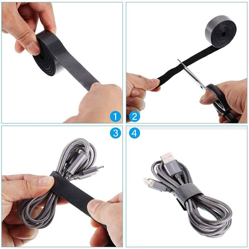5M/Roll Klittenband Kabelbinders Bandjes Herbruikbare Bevestiging Kabelbinder Draad Bandjes Sluiting Bandjes Double Side pads Diy 15/20Mm