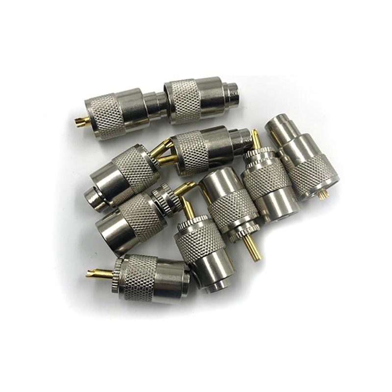 10 pces uhf pl259 macho torção-em conectores rg8 rg58 rf coaxial antena cabo cabo adaptador plug