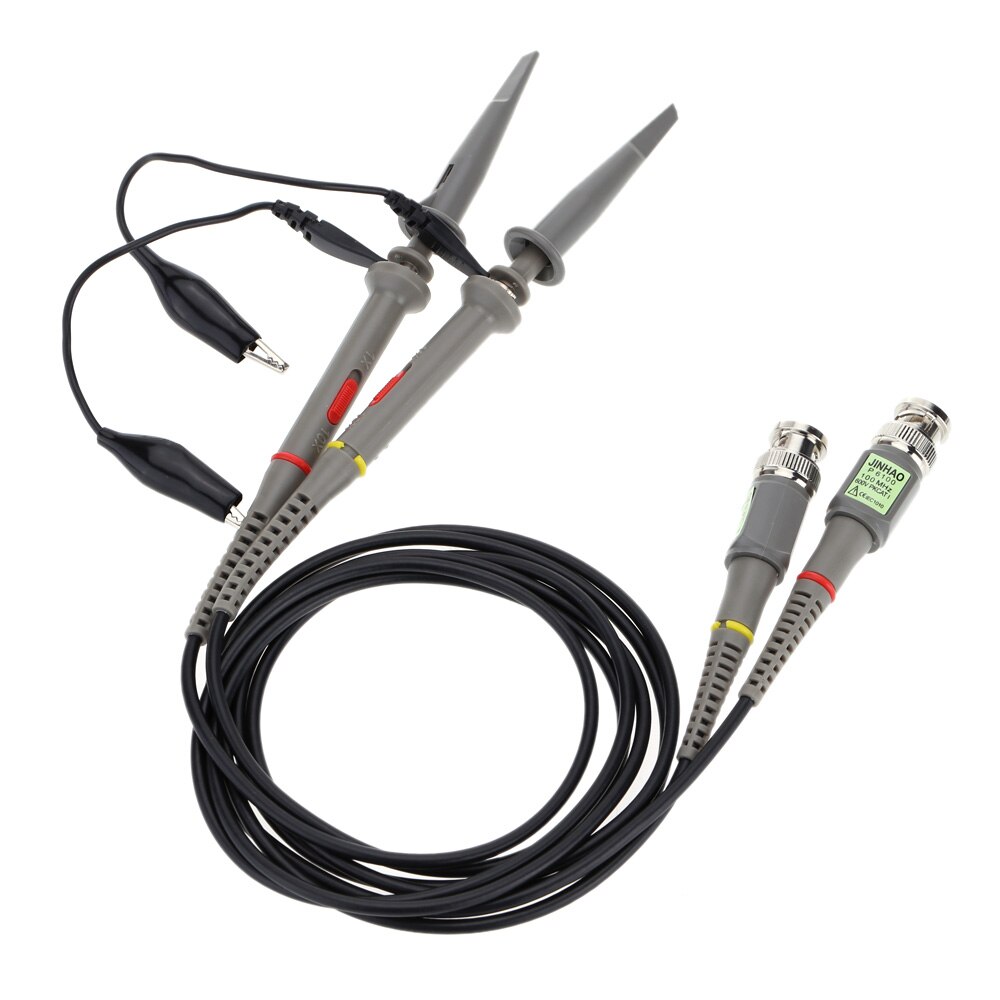 High Precision Oscilloscope Probe kit P6100 2Pcs Attenuation Rate Can Adjusted 100MHz 1X 10X Alligator Clip Probes Test Leads