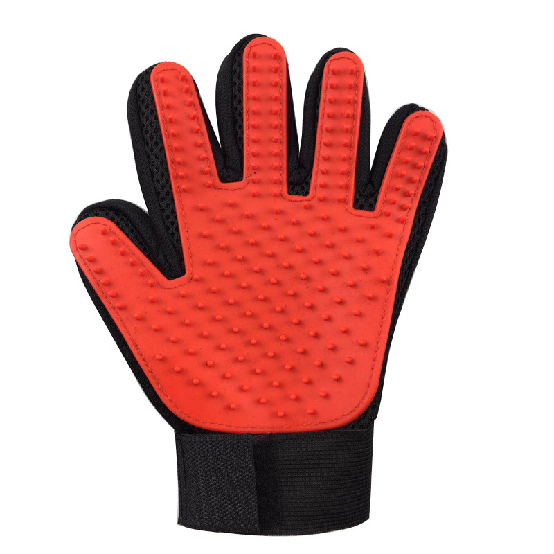 Brosse à poils en Silicone pour chats | Gant de toilettage pour animaux, peigne de brosse nettoyage, produits d'élimination des animaux de compagnie pour chat, brosse à poils pour animaux: left / Orange