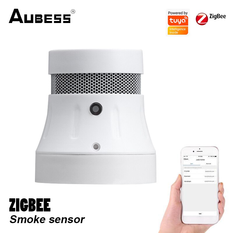 Tuya Zigbee 3.0 Fire Alarm Smoke Detector Smart Home System High Sensitivity Safety Prevention Sensor Works With Smart Life APP