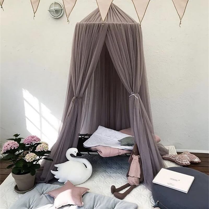 Cortina pendurada com 10 camadas/fios para bebês, tenda de pendurar em domo, princesa, coroa de meninas, decoração de quarto de criança