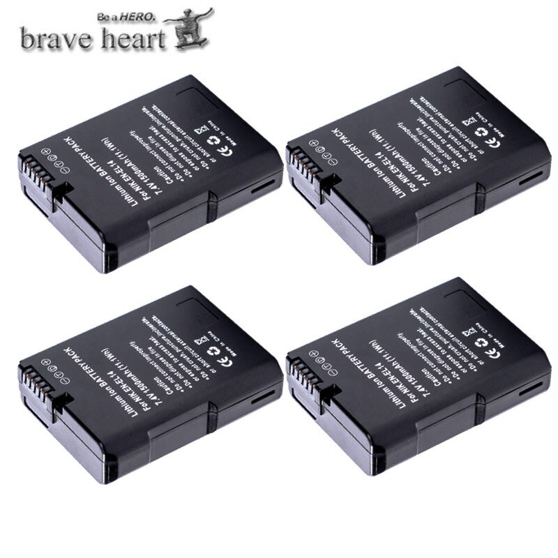 5x bateria EN-EL14 EN-EL14 EN EL14a EL14 Battery for nikon ENEL14 d5300 d5200 d5100 d3100 d3200 D3400 P7100 P7800: 4battery