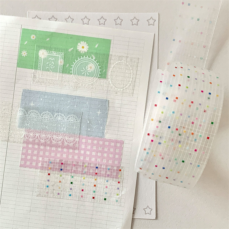 1 rollo de cinta Washi de flores exquisita brillante de 3m, cinta adhesiva decorativa DIY para chica, caja de para estudiantes, cinta de embalaje, papelería